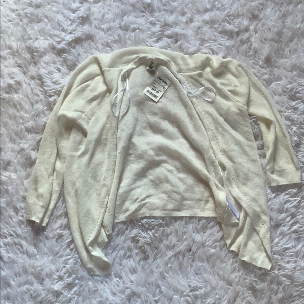 white pullover cardigan